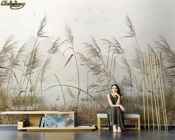 beibehang מותאם אישית 3d טפט קיר בסגנון נורדי ריד צמחים מצוירים ביד טפט הביתה קישוט קיר מסמכי עיצוב הבית