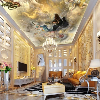 beibehang מותאם אישית ציור שמן התקרה צילום נייר קיר ציורי קיר הסלון, חדר השינה, ספת הטלוויזיה רקע תפאורה קיר ציור קיר טפט