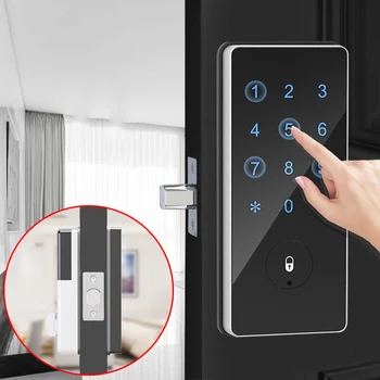 Bluetooth Smart סיסמא נעילת דלת Keyless TTLock בקרת יישום אלקטרוניקה אבטחה מסך מגע אנטי גנב קוד מנעול הדלת