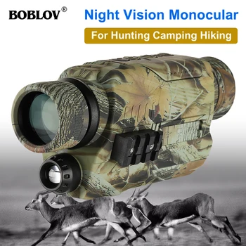 BOBLOV דיגיטלי אינפרא-אדום לראיית לילה Monoculars 16GB מלא כהה 5X32 150Y טווח משקפת ראיית לילה מכשיר אופטיקה לצוד.