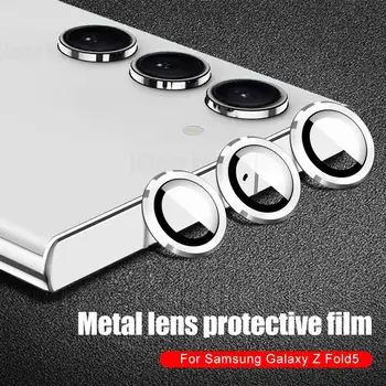 Camshield מתכת זכוכית מצלמה סרט טבעות עבור Samsung Galaxy Z קיפול 5 4 Fold5 אחורי עדשת כיסוי מלא כובע Zfold5 מגן מאתר