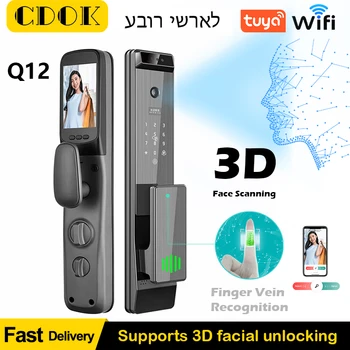 CDOK חכם לנעול את הדלת עבור ישראל 3D פנים, טביעת אצבע, קוד Passoword Wifi Tuya/ TTlock מנעול לדלת