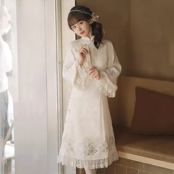 Cheongsam הסינית בסגנון רטרו יומי רקמה הסינית אלמנט cheongsam הסינית המסורתית cheongsam שמלת צ ' יפאו סקסי