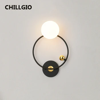 CHILLGIO פנים Led אור מעצב איטלקי מתכת ארט דקו Luxuary מנורות קיר מתקן Nordic Hotel הביתה הסלון לילה מנורת קיר