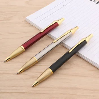 CHOUXIONGLUWEI 207 נקודת עט שחור מט חם לדחוף זהב חצים מתכת מתנה עט כדורי תלמיד מכשירי כתיבה, ציוד משרדי