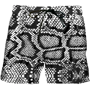 CJLM הקיץ החדש של גברים אופנה מכנסיים קצרים 3D מלא גוף הנחש הדפסה קצרים מזדמנים רופף ספורט עור של חיה קצרים רכישת Dropship