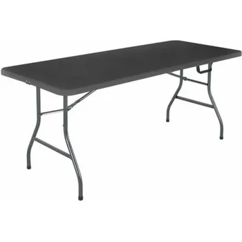 Cosco 6 רגל אמצע שולחן מתקפל, שחור מתקפל לקמפינג השולחן