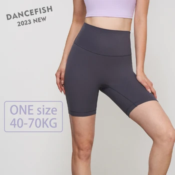 DANCEFISH 2023 נשים גודל אחד גבוה המותניים נוחות מכנסיים בעצימות נמוכה, אפרסק הישבן כושר חיצוני לג ' וגינג היומי פילאטיס יוגה קצרים.