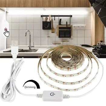 Dc 5v USB LED הרצועה 2835 Dimmable מגע מתג תאורה אחורית טלוויזיה מטבח רצועת LED גמיש הקלטת סרט תחת אור Cabinet מנורת לילה