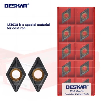 DESKAR 100% מקורי DCMT11T304 DCMT11T308 LF3018 CNC מחרטה קאטר חיתוך קרביד להבים סגסוגת קשה מפנה כלים עבור ברזל יצוק
