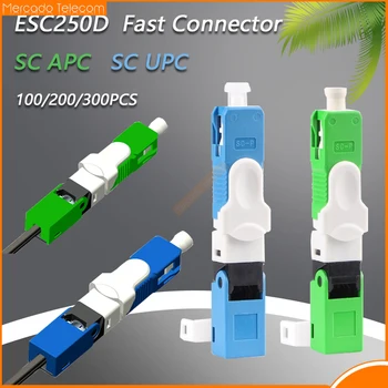 ESC250D FTTH SC APC ו-SC UPC אופטי fibe מהיר מחבר SC FTTH סיבים אופטיים במהירות מחבר מוטבע ESC250P