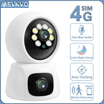 EVKVO 4K 8MP 4G כפול עדשת המצלמה PTZ מסך כפול AI האנושי מעקב אוטומטי מקורה הביתה Secuity מעקב טלוויזיה במעגל סגור מצלמת IP OKAM