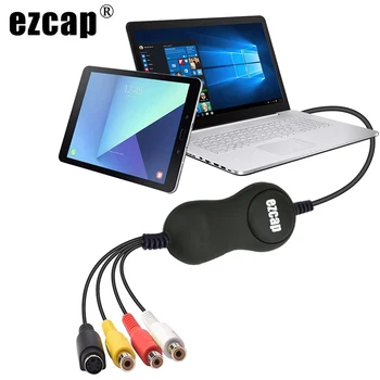 EZCAP159 אודיו USB כרטיס לכידת וידאו AV, S-video הקלטת וידאו כספת מחשב נייד עבור Windows Win10 64bit Mac OS 10.14 או במאוחר.