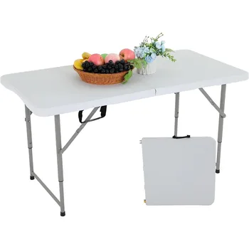 FDW שולחן מתקפל שולחן פיקניק גובה מתכוונן פלסטיק שולחן קמפינג שולחן המשרד שולחן למשרד הביתי מסיבת פיקניק