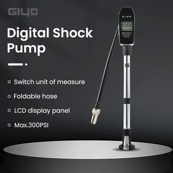 GIYO צג LCD דיגיטלי מד לחץ גבוה משאבת אופניים MTB אופני כביש נייד שריידר שסתום משאבת מזלג/אחורי השעיה