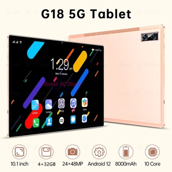Gobal גרסה משטח G18 10.1 אינץ Tablet PC אנדרואיד 12-Google Play WPS Office ה-Sim כפול RAM Wifi 4GB ROM 32GB Tablet PC 8000mA