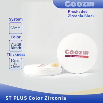 GOOZIR חוזק גבוה 98mm ST צבע Zirconia כתרים Preshaded Zirconia רחובות עבור מערכת פתוחה