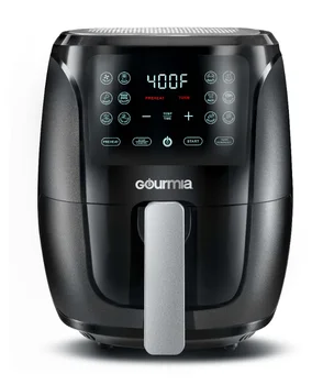 Gourmia 4 Qt דיגיטלי אוויר פרייר עם מודרך בישול, שחור GAF486