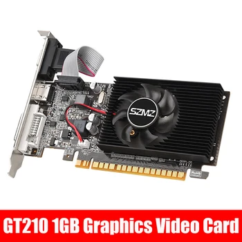 GT210 1G גרפיקה כרטיס מסך עם יציאות DVI, VGA HD-Compatibe יציאת וידאו כרטיס DDR3 כרטיס גרפי 64Bit מעבד גרפי 500MHz של מחשבים שולחניים