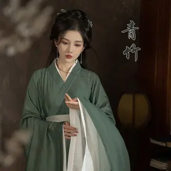 Hanfu השמלה נשים סינית עתיקה מסורתית Hanfu להגדיר נקבה Cosplay תלבושות קיץ Hanfu ג ' קט ירוק עם שמלה לבנה סטים