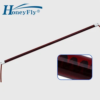 HoneyFly10pcs אישית פחמן תנור חימום אינפרא אדום המנורה 110V/220V 1000W 500mm רובי צינור חימום תאום ספירלת אינפרא אדום ייבוש קוורץ