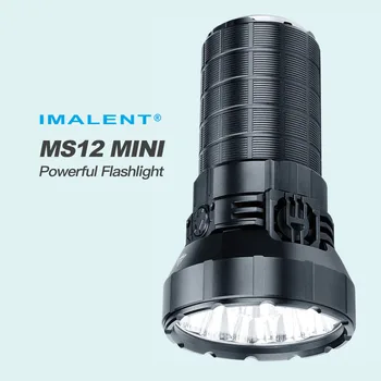 Imalent MS12-מיני 12pcs פנס LED,65,000 לומן 1,036 מ 'קרן מרחק,מגניב/לבן חם אור,4 יח' 21700 סוללה,SMO רפלקטור
