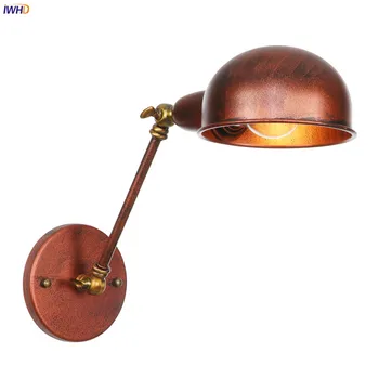IWHD עתיק חלודה רטרו אורות קיר לבית-תאורה לחדר השינה קפה מדרגות אור לופט תעשייתי עיצוב וינטג ' מנורת קיר מנורות קיר