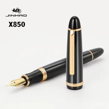 Jinhao X850 עט נובע נחושת חבית זהב קליפ Iraurita טוב / בינוני החוד לכתיבת החתימה במשרד הספר A7326