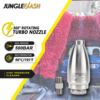 JUNGLEFLASH זרבובית טורבו ללחץ גבוה זרבובית זרבובית מסתובבת עבור מים חמים וקרים 500Bar 7250PSI לשטוף את המכונית אביזרי רכב