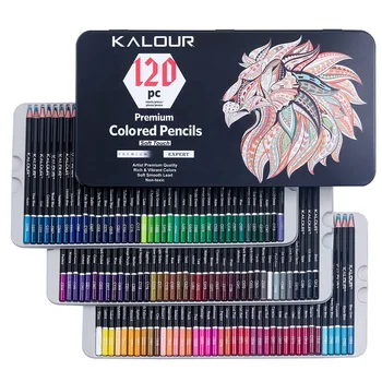 KALOUR 120 Colores עפרונות Lapicera 예술용품 ציוד אמנות מקצועית שמן סקיצה עיפרון על הספר ציור ציור בבית הספר הילד