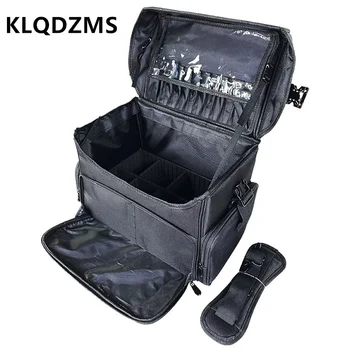 KLQDZMS בנות אוקספורד טרולי עם קופסת האיפור קיבולת גדולה היופי כלים תיבת איפור קופסה עם גלגלים מתגלגל איפור מזוודות
