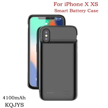 KQJYS 4100mAh אולטרה דק מטען סוללה מקרה עבור iPhone X XS נייד כוח בנק לחייב כיסוי עבור iPhone X XS מקרה סוללה