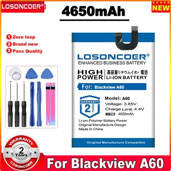 LOSONCOER 4650mAh 405988P סוללה A60 החלפת הסוללה של הטלפון עבור Blackview A60 טלפון חכם סוללות כלים חינם