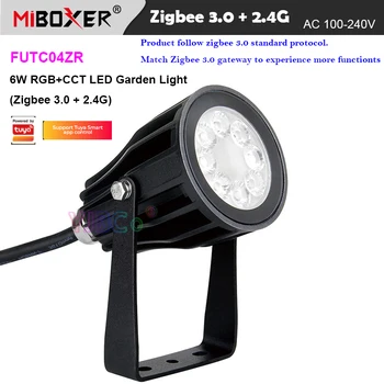 Miboxer FUTC04ZR שלט רחוק 2.4 G RF Zigbee 3.0 6W RGBCCT דשא הובילו המנורה אטימות IP66 חכם אורות גן אור חיצונית