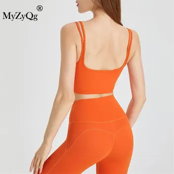 MyZyQg נשים כפול רצועת יוגה חזיות Shockproof ספורט תחתונים יפים לחצות חזרה האפוד רץ לאסוף כושר גופיות