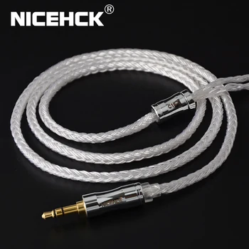NiceHCK C16-1 16 ליבות כסף מצופה כבלים 3.5/2.5/4.4 mm תקע MMCX/2Pin/QDC/NX7 PinFor KZCCA ZSX C12 TFZ V90 BL-03 NX7 Pro/DB3