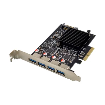 PCI-E PCI Express 4X USB 3.1 Gen 2 (10 Gbps) 4 סוג יציאה הרחבה כרטיס ASM3142 שבב עבור Windows/Linux