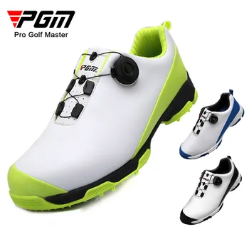 PGM גברים נעלי גולף 3D לנשימה Groove נגד החלקה ספייק עמיד למים מהר לשרוך מזדמן גולף נעלי ספורט נעלי אימון