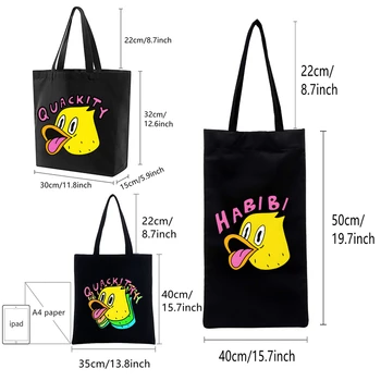 Quackity האהוב נשים קניות שקית בד נקבה ילדה תיק אקולוגי Harajuku קונה שקיות כתף