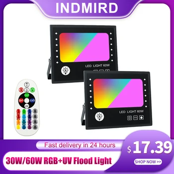 RGB+UV להציף אור,שינוי צבע הארה,3000K לבן & 16 מיליון צבעים&תזמון& מוסיקה סנכרון עם אפליקציית שלט רחוק