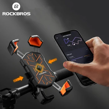 ROCKBROS אופניים מחזיק טלפון אופנוע רכב חשמלי בעל טלפון 4.5-7.2 אינץ ' טלפון נייד לעמוד Shockproof אופניים סוגר