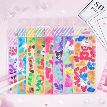 Sanrio Kuromi הלו קיטי מלודי מדבקה ילדים צעצועים צבעוניים סרט מדבקות Kuromi Pochacco DIY אלבום קטן כרטיס קישוט