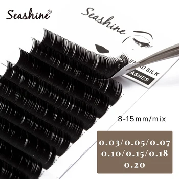 Seashine מלקות עובי 0.03 0.20 פו מינק ריסים בודדים ריסים ריסים רכים הארכת ריסים ריסים מלאכותיים