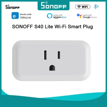 SONOFF S40 Lite-Wi-Fi חכם הכנס עם צריכת חשמל צג חכם שקע לוח הזמנים שליטה קולית עובד אלקסה הבית של Google