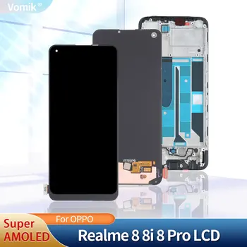 Super AMOLED תצוגה עבור Oppo Realme 8 4G 5G 8i 8 Pro מסך LCD ו הדיגיטציה הרכבה, חלקי חילוף