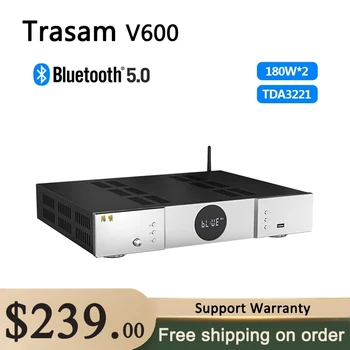 Trasam V600 Dual-core TPA3221 Bluetooth Hi-Fi Class D משולב מגבר 2.0 ערוץ Bluetooth 5.0 מגבר כוח