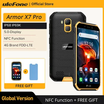 Ulefone שריון Pro X7 Android12 מחוספס טלפון 4GB RAM טלפון חכם עמיד למים טלפון נייד טלפון נייד ip68 NFC 4G LTE 2.4 G/5G WLAN
