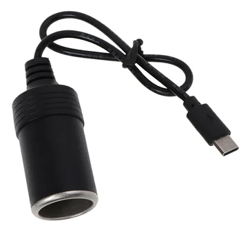 USB-C משטרת סוג C יציאת 15V הרכב לשקע המצית ממיר מתאם להגביר את כבל נהיגה מקליט אי-דוג מטען לרכב