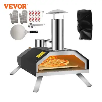 VEVOR נייד תנור פיצה טובה אפקט הבידוד 304 נירוסטה מתקפל רגל להשלים אביזרים תיק חיצונית בישול