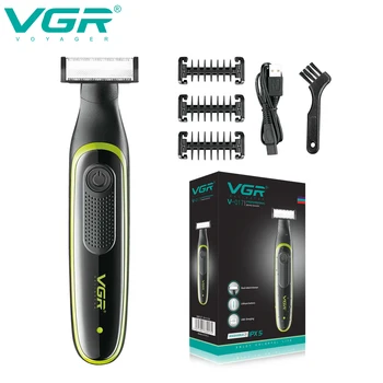 VGR גוזם שיער עמיד למים מכונת גילוח מקצועית זקן גוזם חשמלי זקן מכונת גילוח נטענת מכונת גילוח עבור גברים V-017